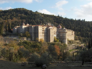 Вид на монастырь Зограф